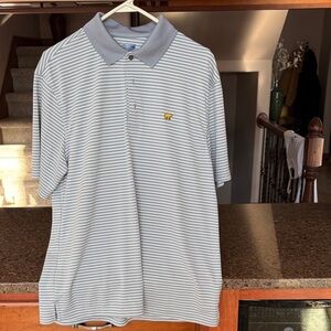 Men's Gray Striped Polo Shirt